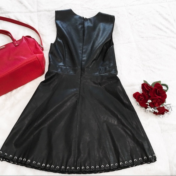Forever 21 Faux Leather Skater Dress Grommet - Picture 7 of 8